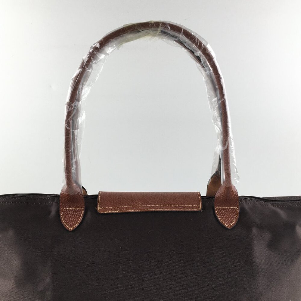Longcham Green Pliage large Tote Bag in Ebony brown color - Picture 6 of 13